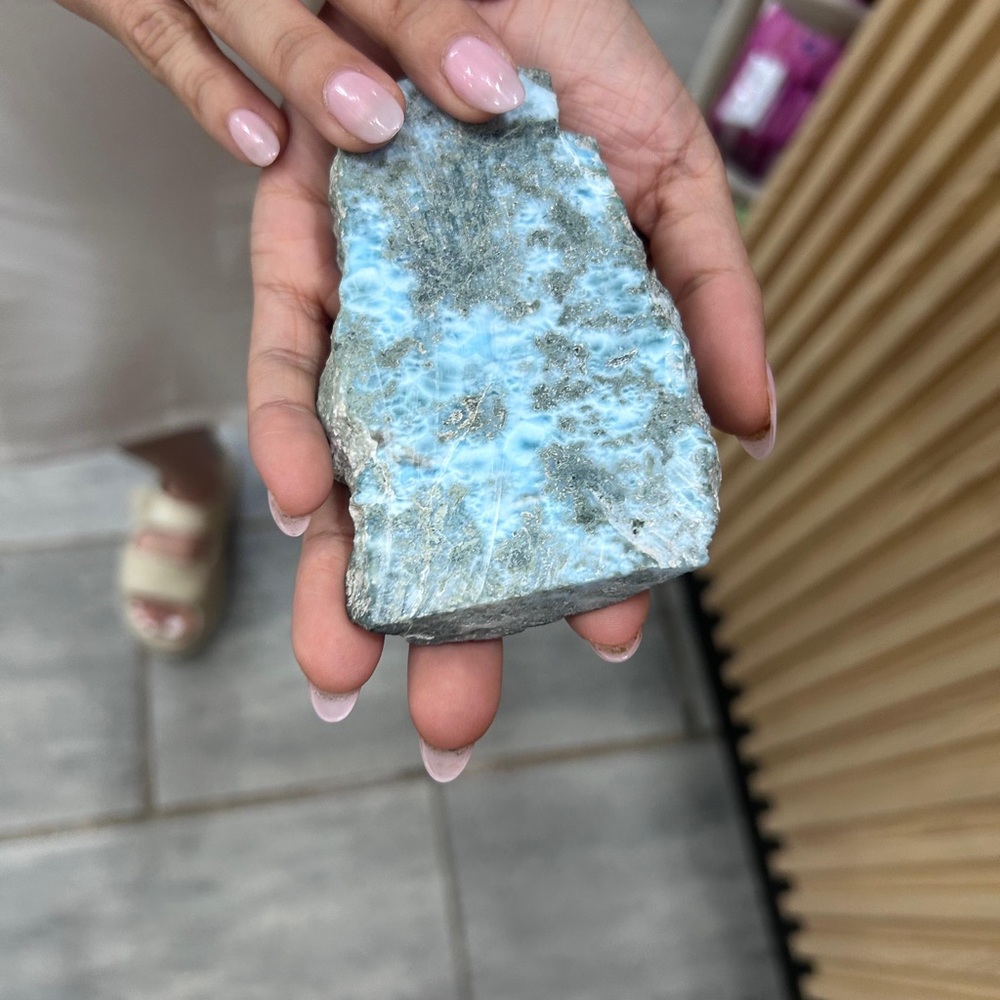 Natural larimar raw stone